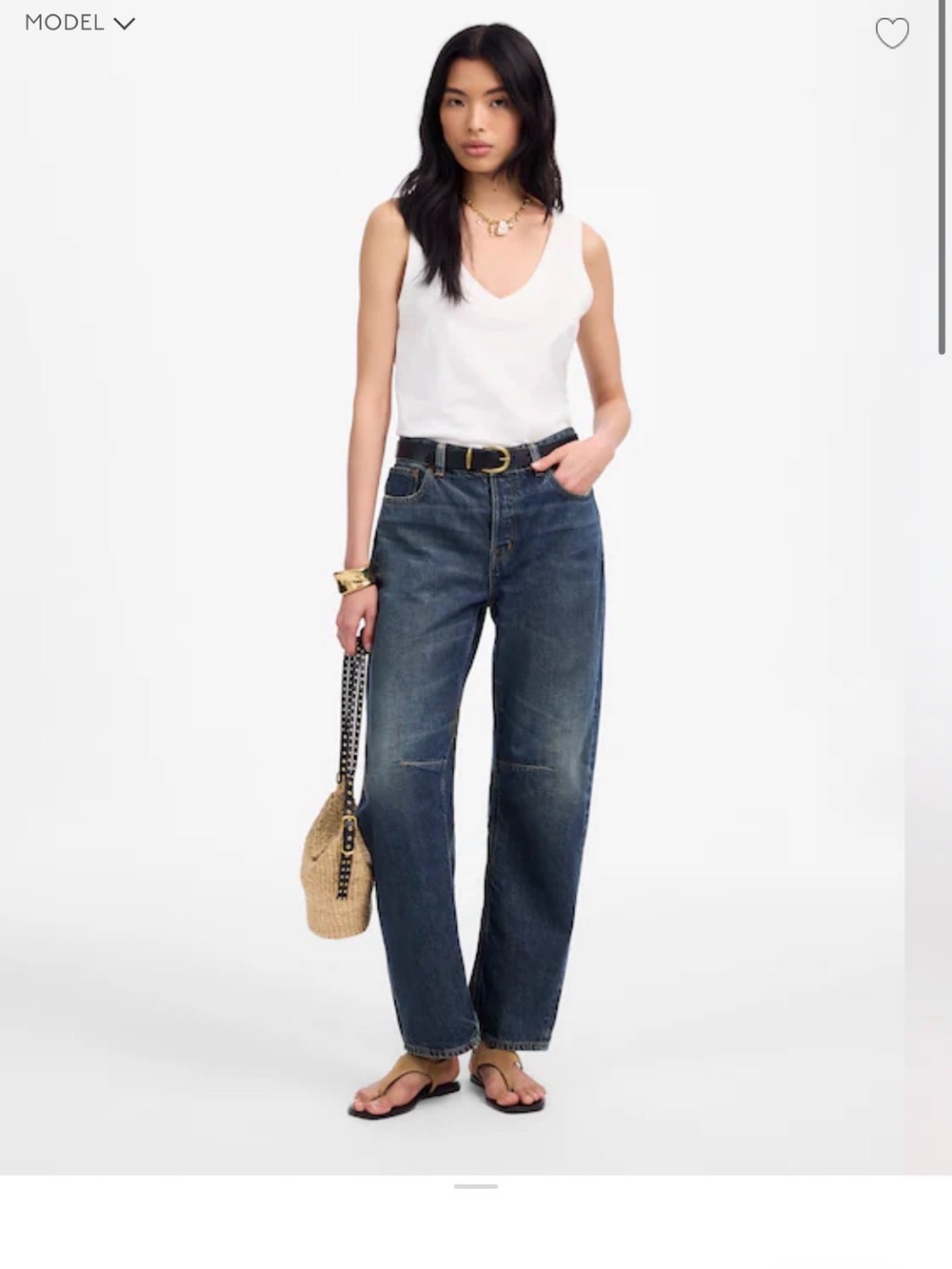 Madewell darted barrel jeans NWOT 26